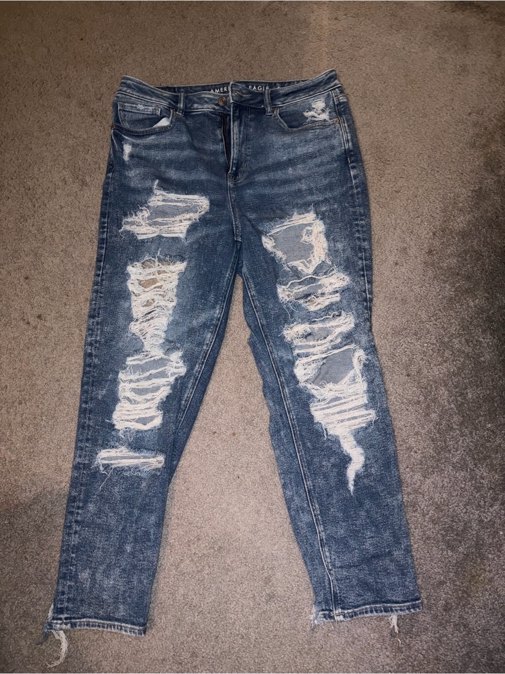 American Eagle Distressed High-Rise Women’s Jeans - Blue
